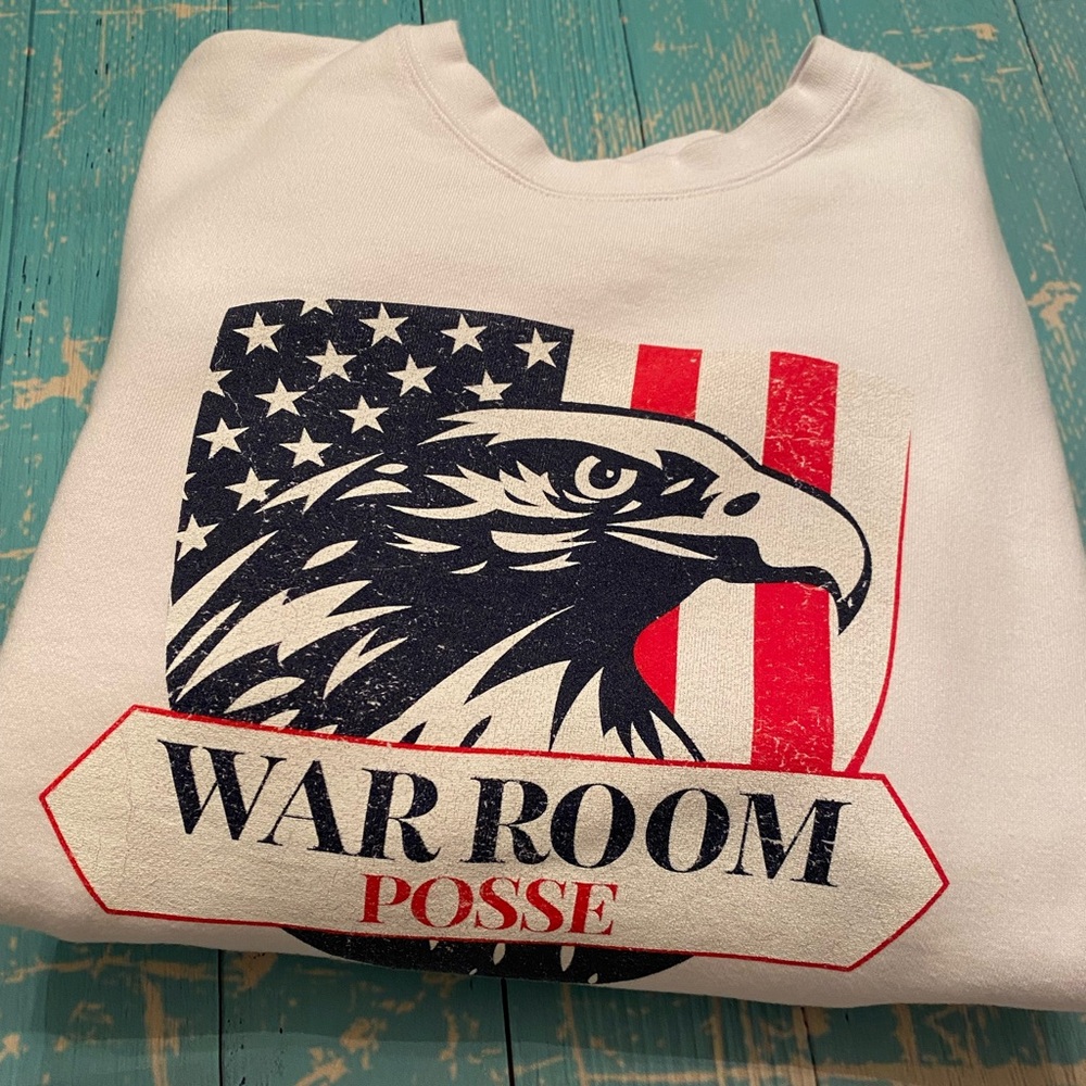 White War Room Posse Sweatshirt with Eagle Graphic